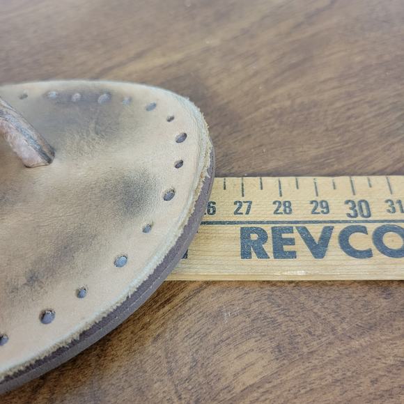 UGG Australia Audra Women Sandals Size 10 Tan Leather Flat Braided Slip On Thong - Picture 7 of 7